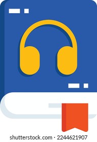 tecnología de la educación audio electrónica libro de sonido audio ilustración de libro de audio con estilo plano