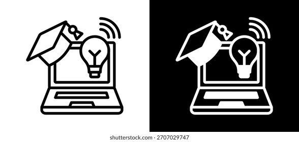 Bildungstechnik Symbol weißschwarz Vektorgrafik