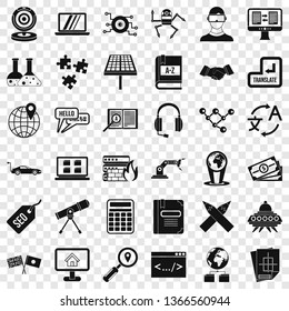 Education technology icons set. Simple style of 36 education technology vector icons for web for any design