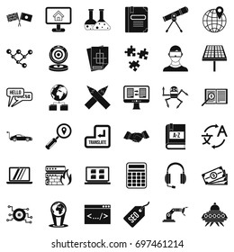 Education technology icons set. Simple style of 36 education technology vector icons for web isolated on white background