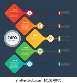 Education, technology, industry or science concept with 5 processes, values, parts, options or steps. Business presentation. Infographic template.