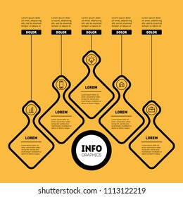 Education, technology, industry or science concept with 5 processes, values, parts, options or steps. Business presentation or Infographic template.