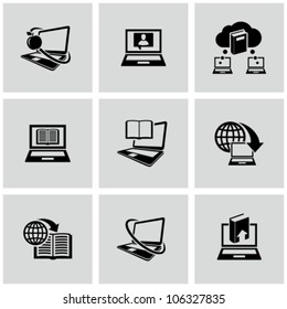 Education Technology Related Icons Set. Education Online.