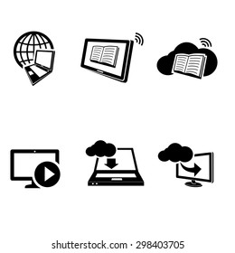 Education technology related icons.vector