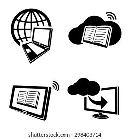 Education technology related icons.vector