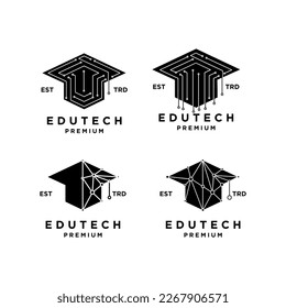 Education Technology template minimalist icon design vector illustration set collection