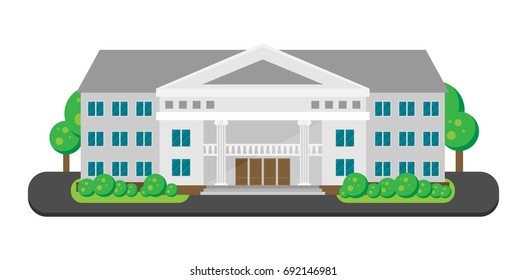 Education temple building. Vector temple illustration.