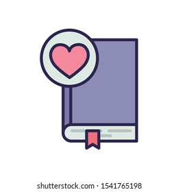 education text book with heart vector illustration design