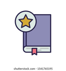 education text book with star vector illustration design