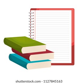 education text books with notebook