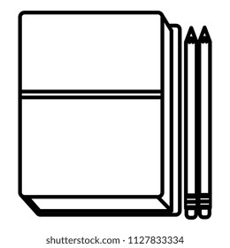 education text books with pencils