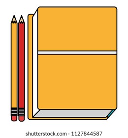 education text books with pencils