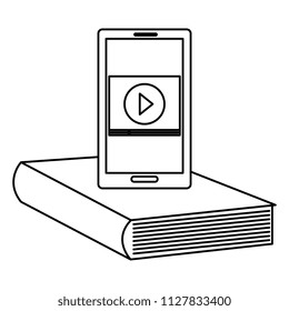 education text books with smartphone