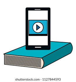 education text books with smartphone