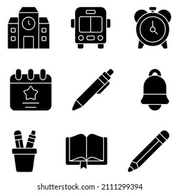 íconos vectoriales del tema educativo con estilo simple y moderno