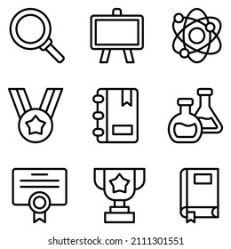 education theme vector icons with simple and modern and simple style
