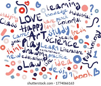 Education themed text graphics, vector pattern 