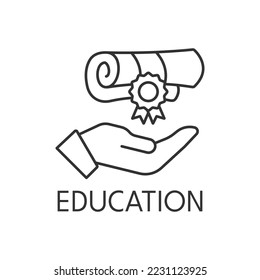 Education thin line icon on white background