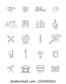 Education Thin Line Icon Set