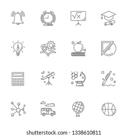 Education thin line icon set on white background