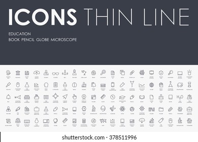 Education Thin Line Icons