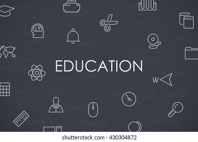 Education Thin Line Icons