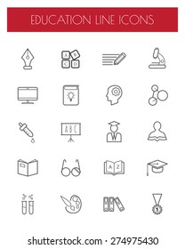 Education thin line icons set.vector illustration.