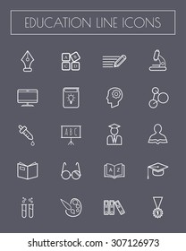 Education thin line icons set.vector illustration.