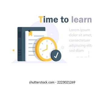 Education Time Icon Logo Design Element,Time to learn