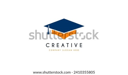 Education, Toga Hat logo design vector illustration.