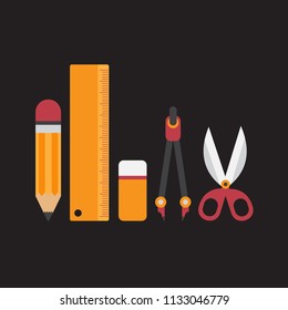 education tools flat design illustration