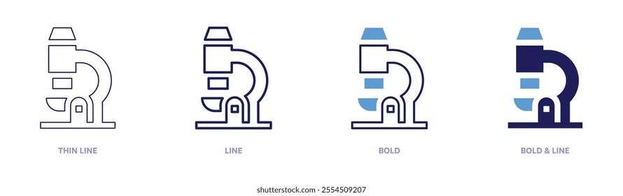 Education tools icon in 4 different styles. Thin Line, Line, Bold, and Bold Line. Duotone style. Editable stroke.