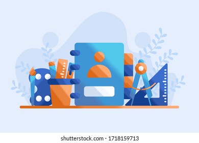 education tools illustration flat design. modern education concept vector