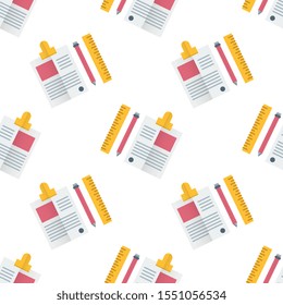 Education tools seamless pattern design, Repeat textile design. Fabric print.