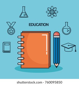 education tools set icons