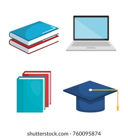 education tools set icons
