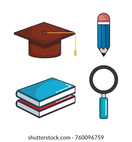 education tools set icons