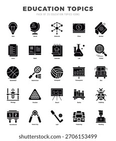 Educación Temas Icon Pack 25 símbolos de Vector para el Diseño web.