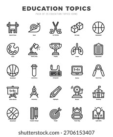 Education Topics icon pack for your website. mobile. presentation. and logo design.