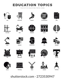 Education Topics icon pack for your website. mobile. presentation. and logo design.