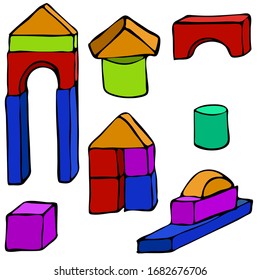 Education toy flat vector hand draw icon for apps and websites