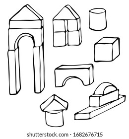 Icono de dibujo de mano plana de juguete educativo para aplicaciones y sitios web