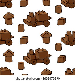 Education toy flat vector hand draw seamless pattern for apps and websites
