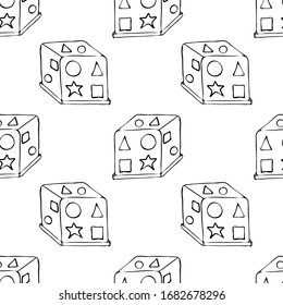Education toy flat vector hand draw seamless pattern for apps and websites