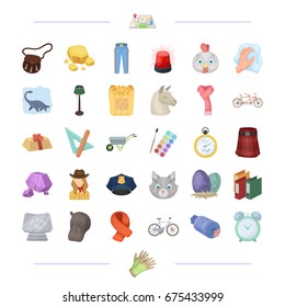 education, travel, police and other web icon in cartoon style.sport, history, Mine icons in set collection.