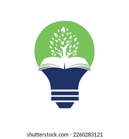 Education tree growth on book idea vector logo. Students with Graduation cap vector design.