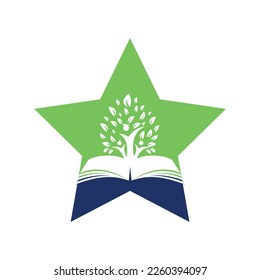 Education tree growth on book idea vector logo. Students with Graduation cap vector design.