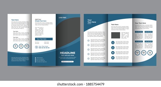 Education tri fold brochure design.
Creative design for professional corporate style. Vector illustration.