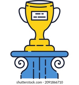 Education trophy icon. Vector school prize for win. Goblet learning award, reward for winner in competition