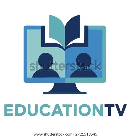 Education tve vector logo template using human laptop and book symbol suitable for student and learning platforms academic branding and online education identity